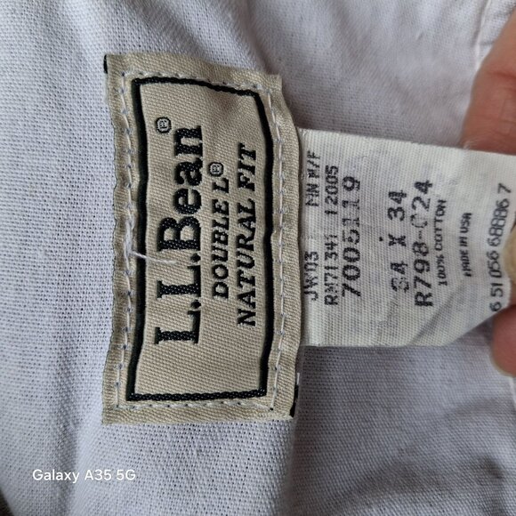 Vintage L.L.Bean Double L Natural Fit Mens Jeans 34x34 Beige Denim Made In USA 1 - Picture 8 of 9